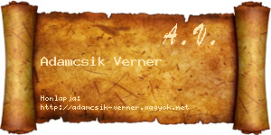 Adamcsik Verner névjegykártya